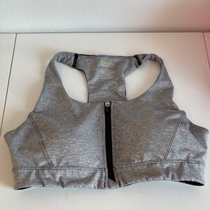 Tek Gear Heather Gray Zip Sports Bra